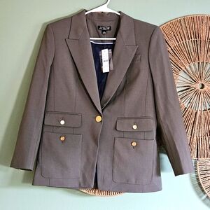 J Crew Italian Four Season Wool Green "Vivienne" Blazer NWT Style CC423 2024